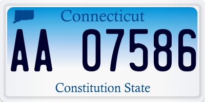 CT license plate AA07586