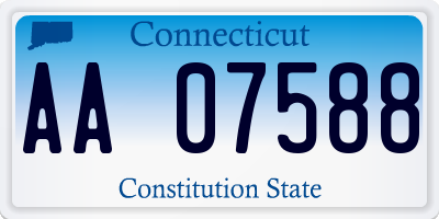 CT license plate AA07588