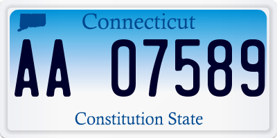 CT license plate AA07589