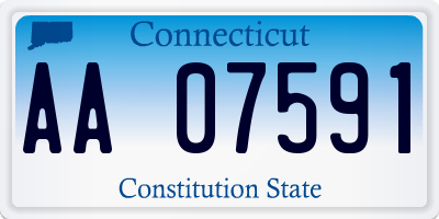 CT license plate AA07591