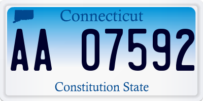 CT license plate AA07592