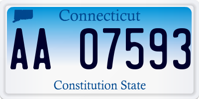 CT license plate AA07593