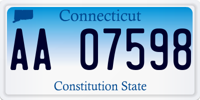 CT license plate AA07598