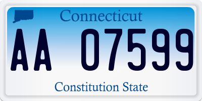 CT license plate AA07599