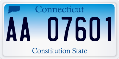 CT license plate AA07601