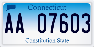 CT license plate AA07603