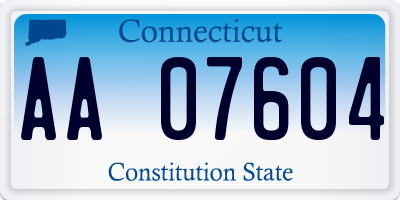 CT license plate AA07604