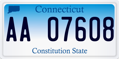 CT license plate AA07608