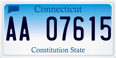 CT license plate AA07615