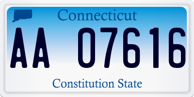 CT license plate AA07616