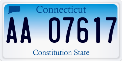 CT license plate AA07617