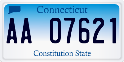 CT license plate AA07621