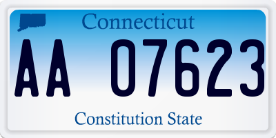 CT license plate AA07623