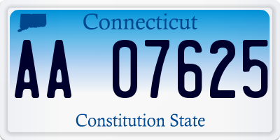 CT license plate AA07625