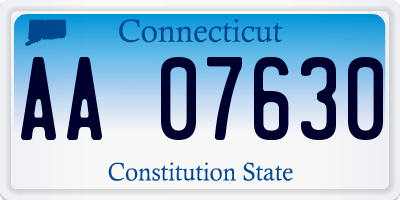 CT license plate AA07630