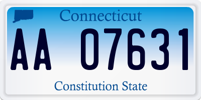 CT license plate AA07631