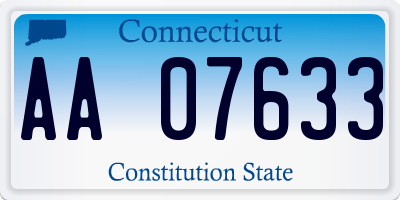 CT license plate AA07633