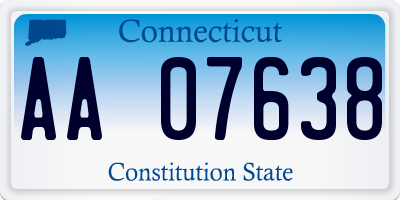 CT license plate AA07638