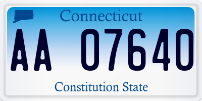 CT license plate AA07640