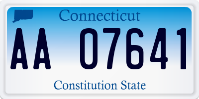 CT license plate AA07641