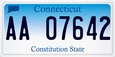 CT license plate AA07642