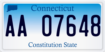 CT license plate AA07648