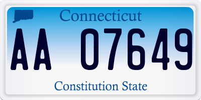 CT license plate AA07649