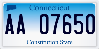 CT license plate AA07650