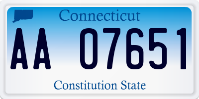 CT license plate AA07651