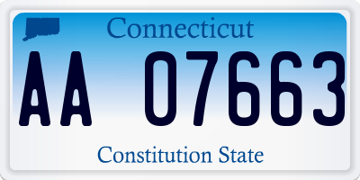 CT license plate AA07663