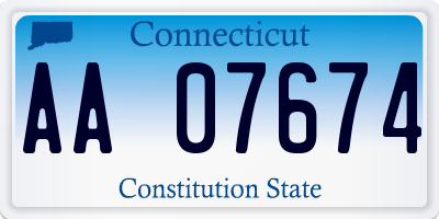 CT license plate AA07674