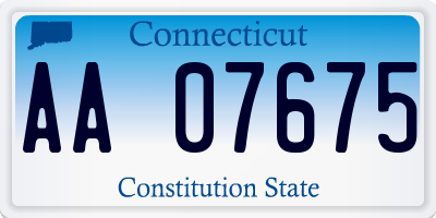 CT license plate AA07675