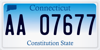 CT license plate AA07677