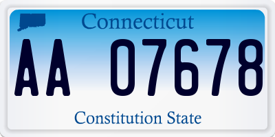 CT license plate AA07678