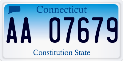 CT license plate AA07679