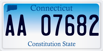 CT license plate AA07682