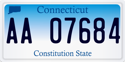 CT license plate AA07684