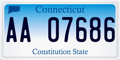 CT license plate AA07686