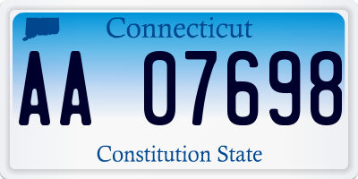 CT license plate AA07698