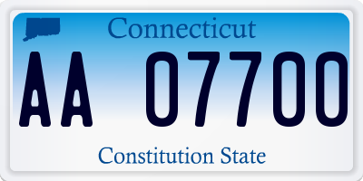 CT license plate AA07700