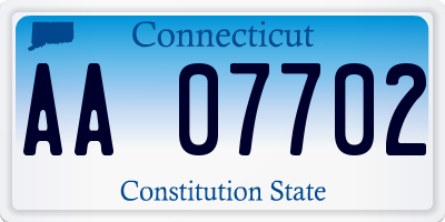 CT license plate AA07702