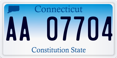 CT license plate AA07704