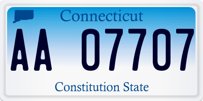 CT license plate AA07707