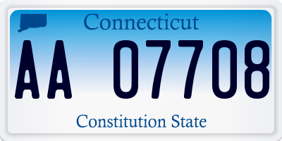 CT license plate AA07708