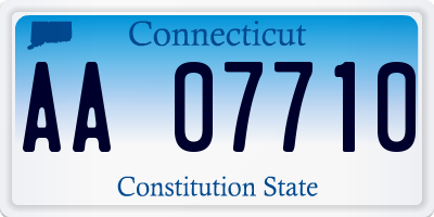 CT license plate AA07710