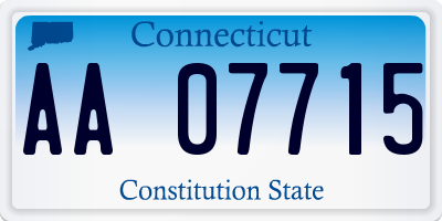 CT license plate AA07715