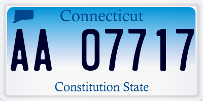 CT license plate AA07717