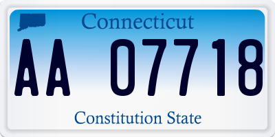 CT license plate AA07718