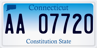 CT license plate AA07720