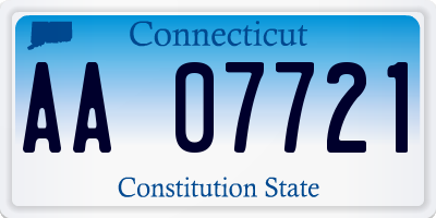 CT license plate AA07721